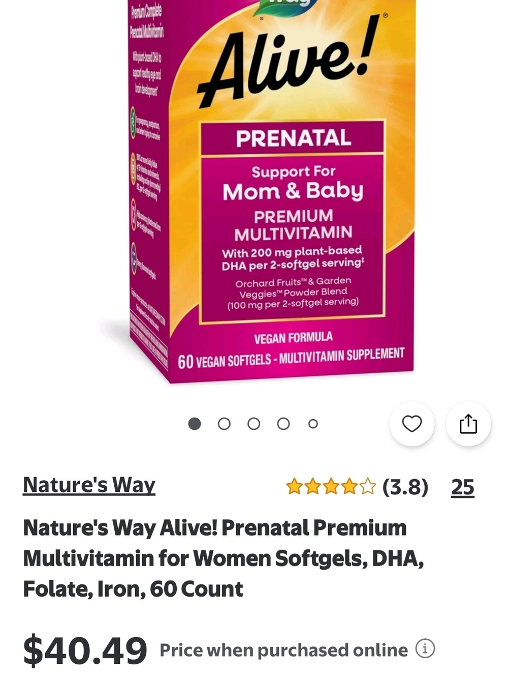 Nature's Way Alive! Prenatal Multivitamins